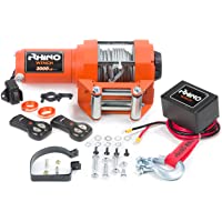 Rhino Cabrestante Eléctrico 1360 Kg Version Naranja - Sistema Inalámbrico- 12V - Cable de Acero